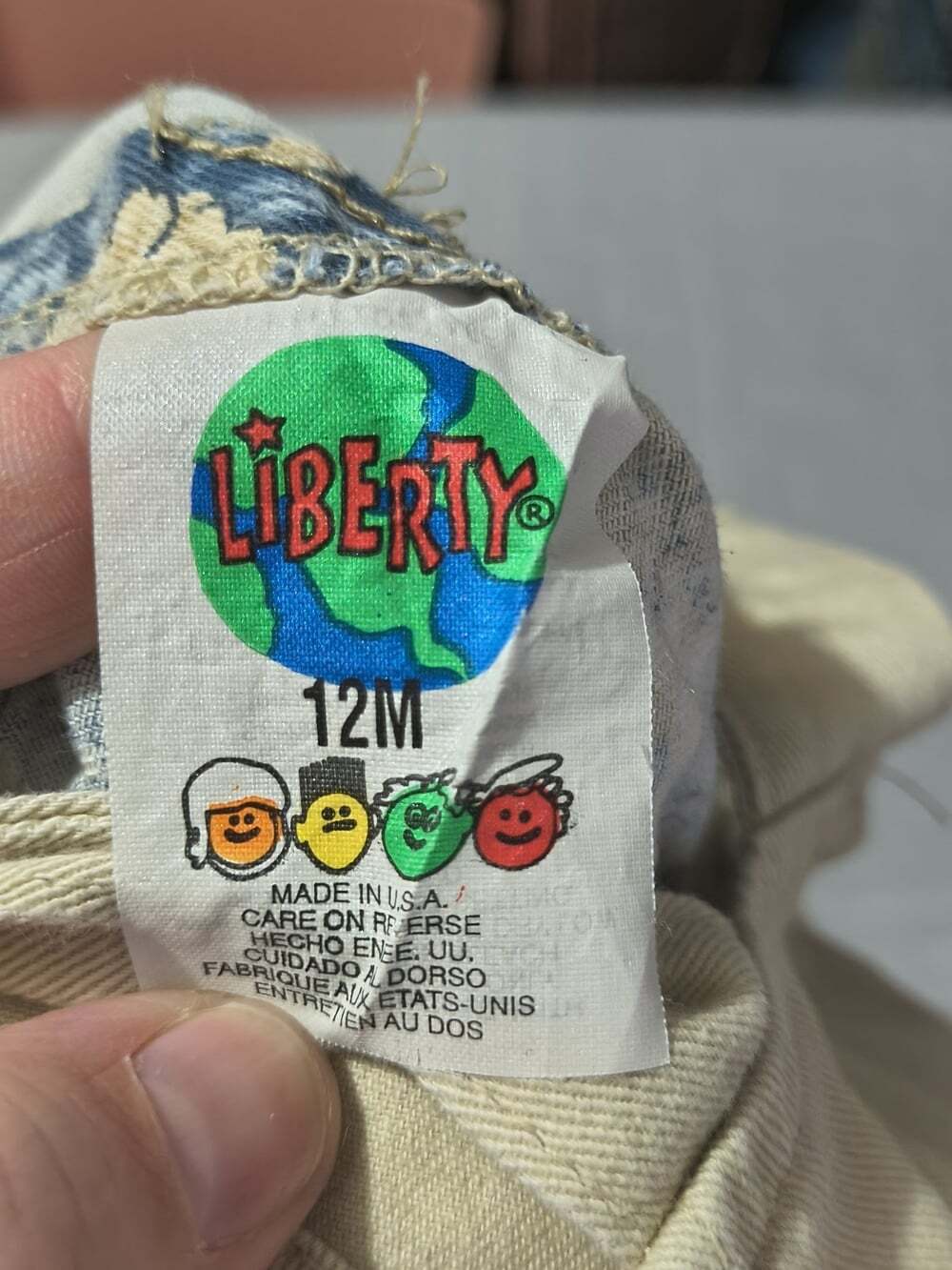 Vintage 90s Liberty All Over Blue Floral Print Baby Size 12 Months Overalls Rare - Picture 7 of 10